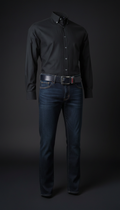 Classic Button-Down Shirt in Night Black