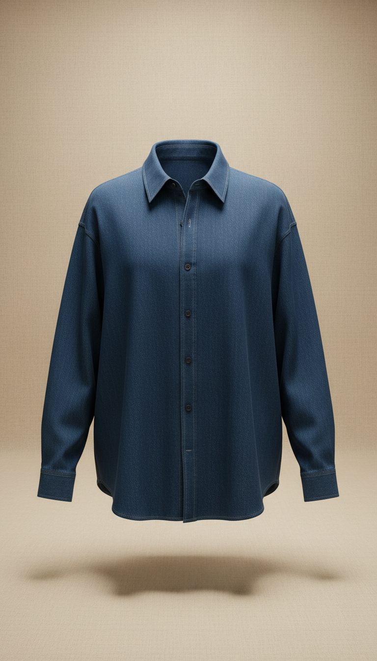 Denim Blue Relaxed-Fit Shirt